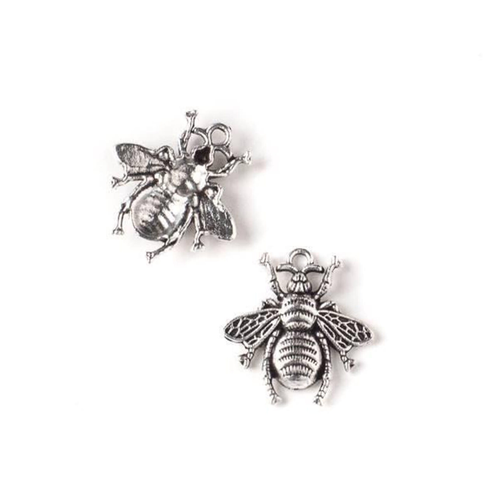 Bee 19x20mm Silver Plated Charm