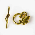 Gold Plated 19x12 Leaf Toggle Clasp Set