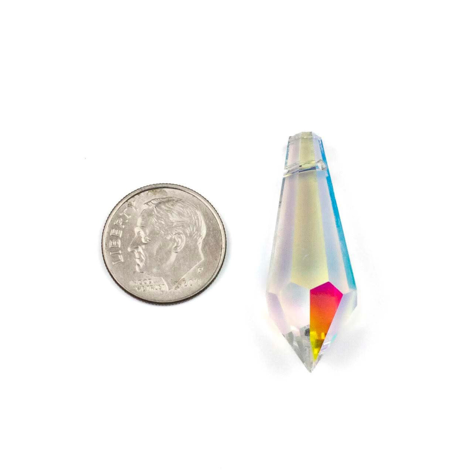 Glass Point 13x38mm Crystal AB Bead