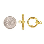 Gold Plated 15x20 Ornate Toggle Clasp Set