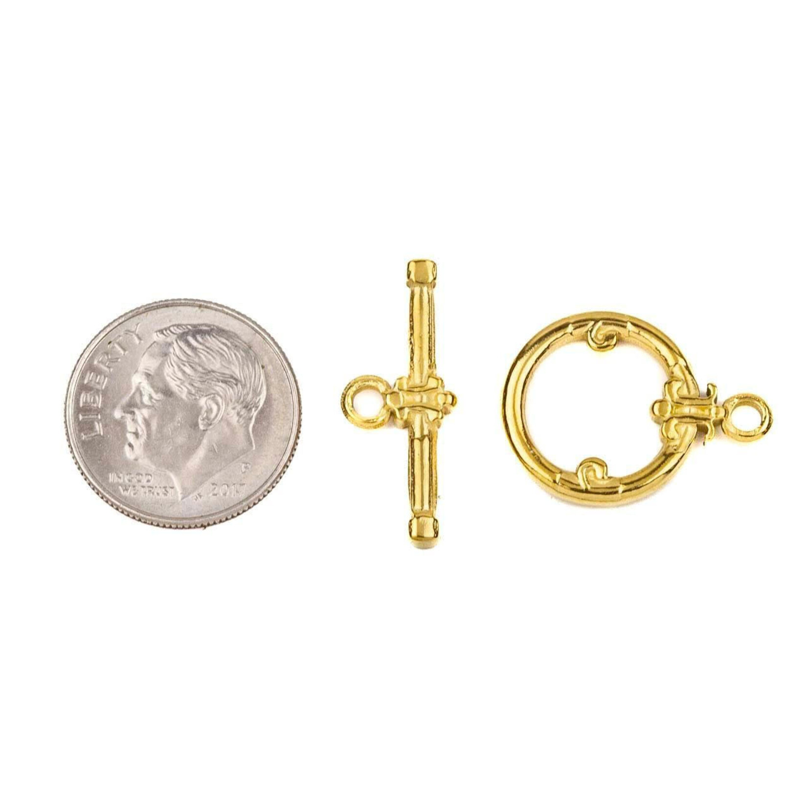 Gold Plated 15x20 Ornate Toggle Clasp Set