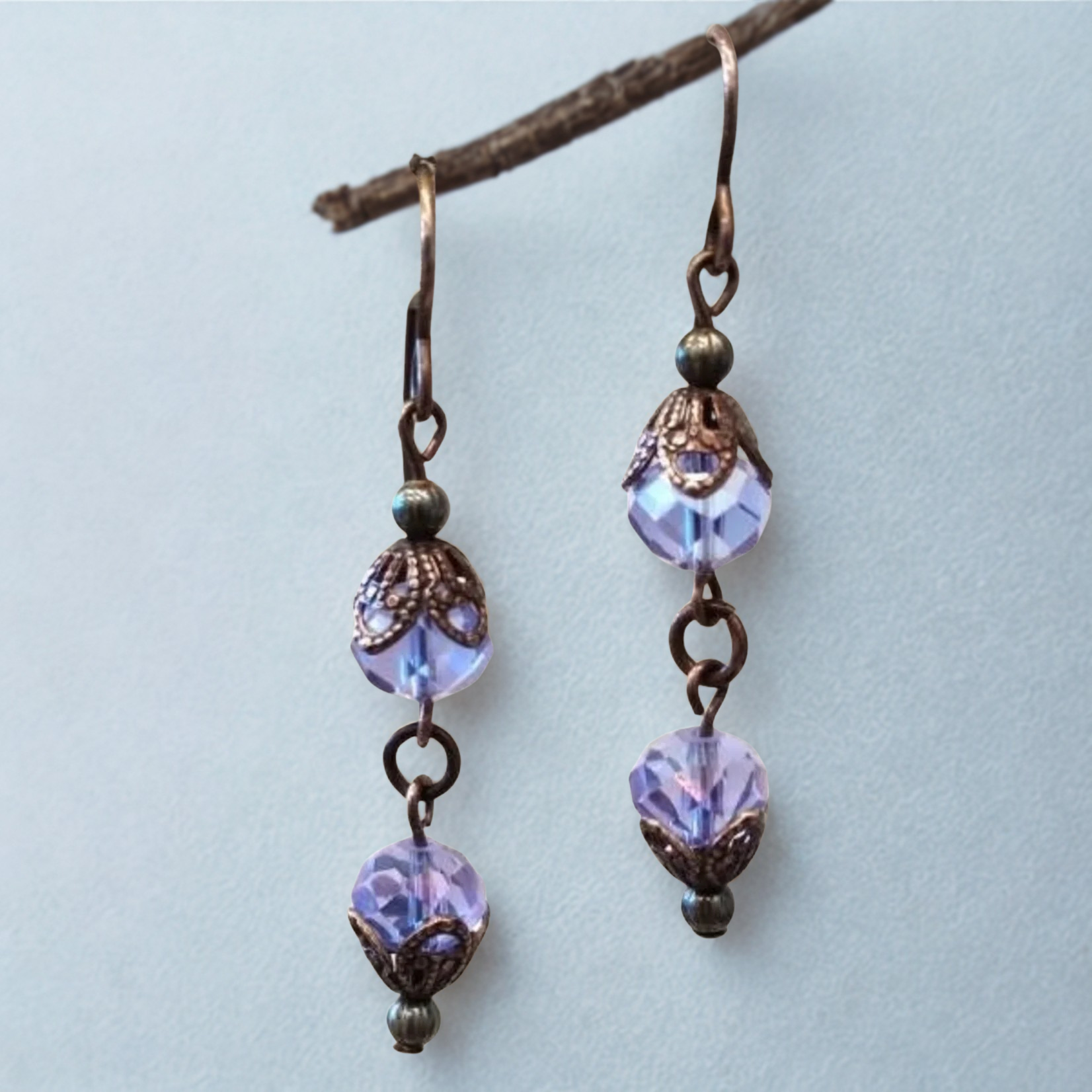 Drops of Elegance Lavender Earrings - Ready to Wear