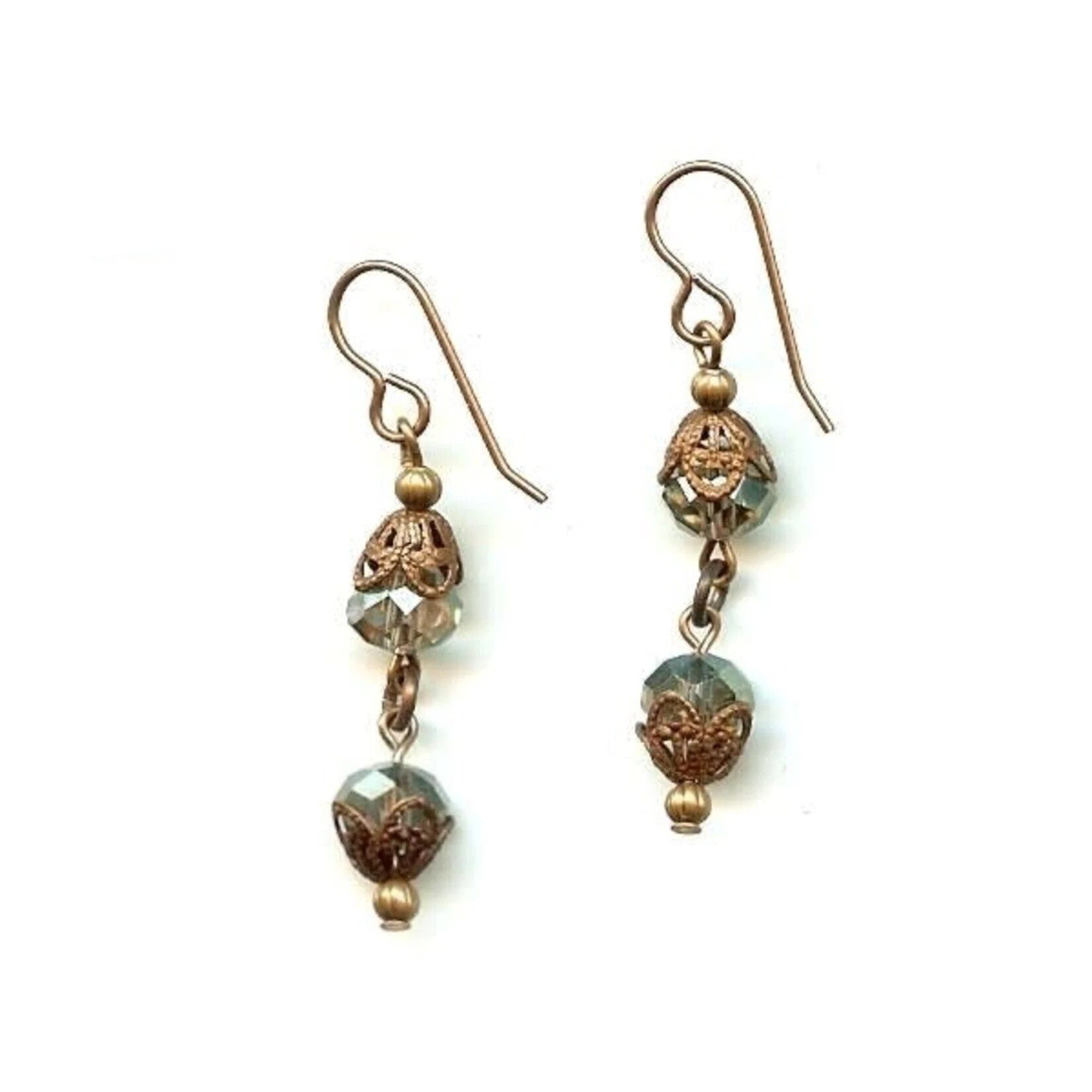 Drops of Chrysolite Satin Elegance Earrings - Ready to Wear