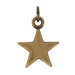 Antique Brass 13x16mm Star Charm