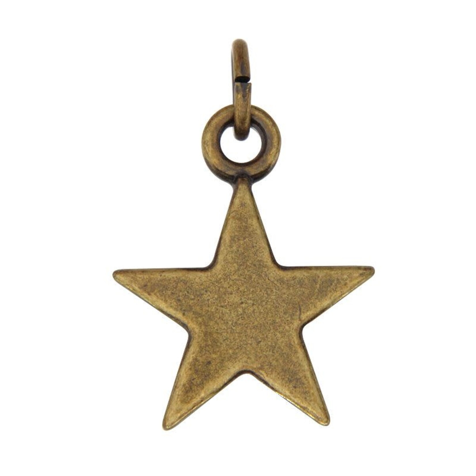 Antique Brass 13x16mm Star Charm