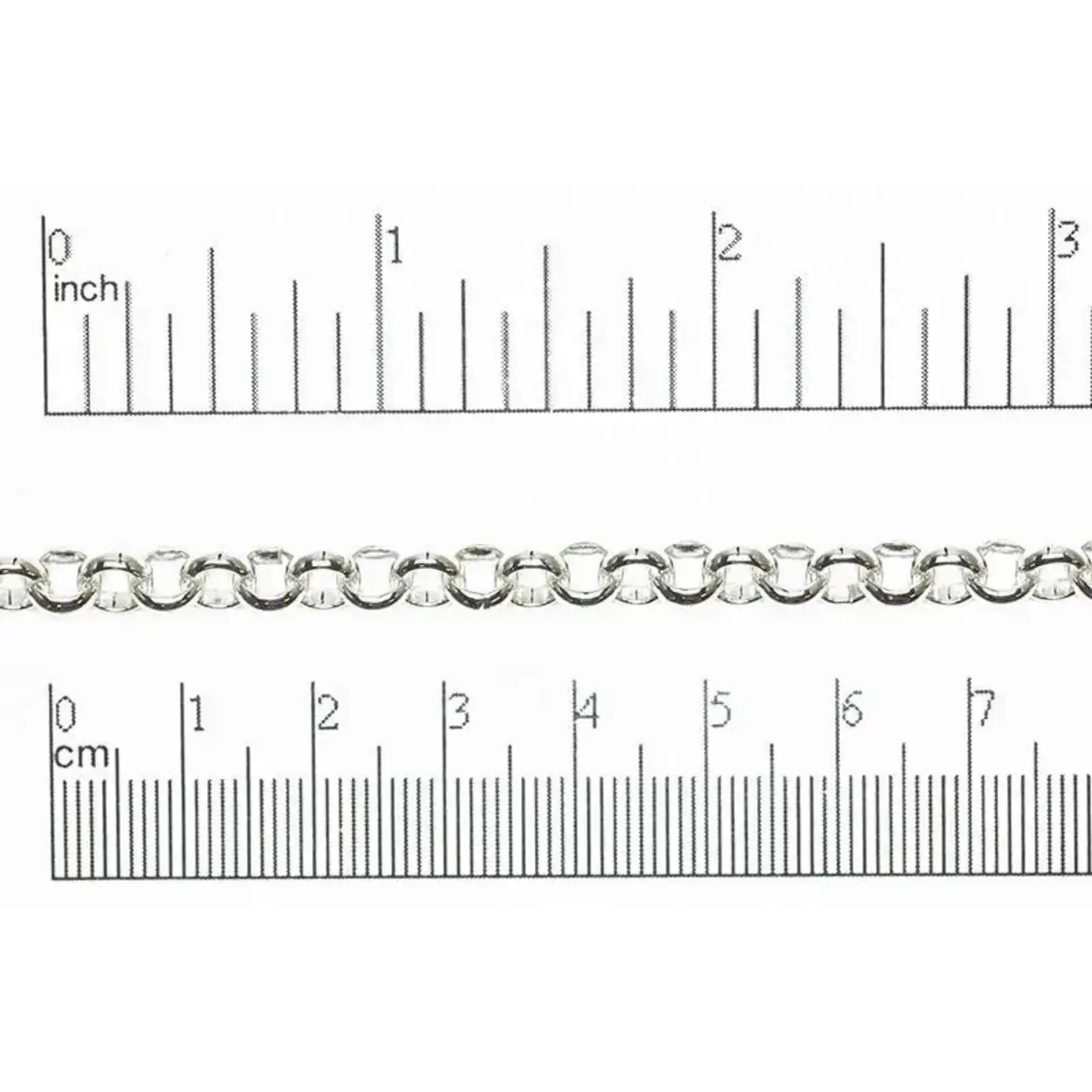 Silver Plated  6mm Rolo Chain - 1"