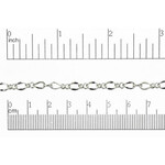 Silver Plated  6.8x4mm Figaro Chain - 1"