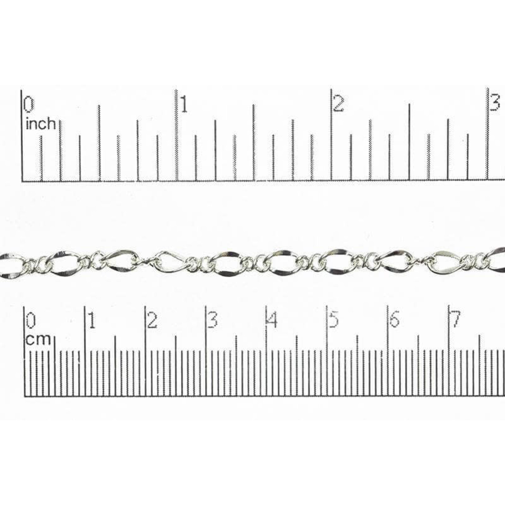 Silver Plated  6.8x4mm Figaro Chain - 1"