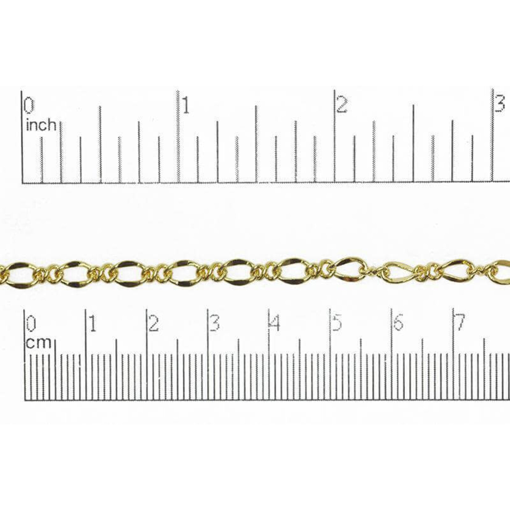 Gold Plated  6.8x4mm Figaro Chain - 1"