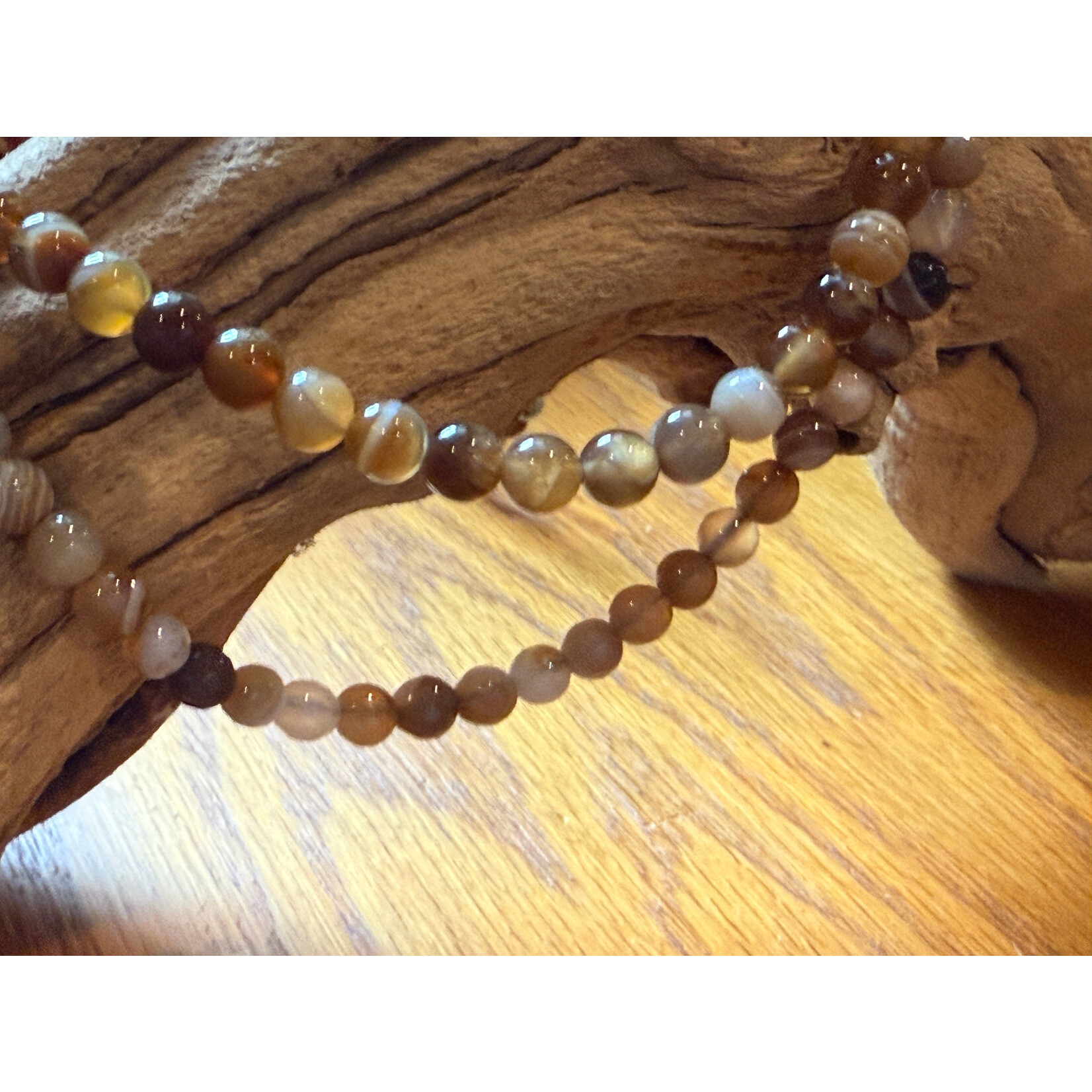 Aragonite Earthtones  6mm Round Bead Strand