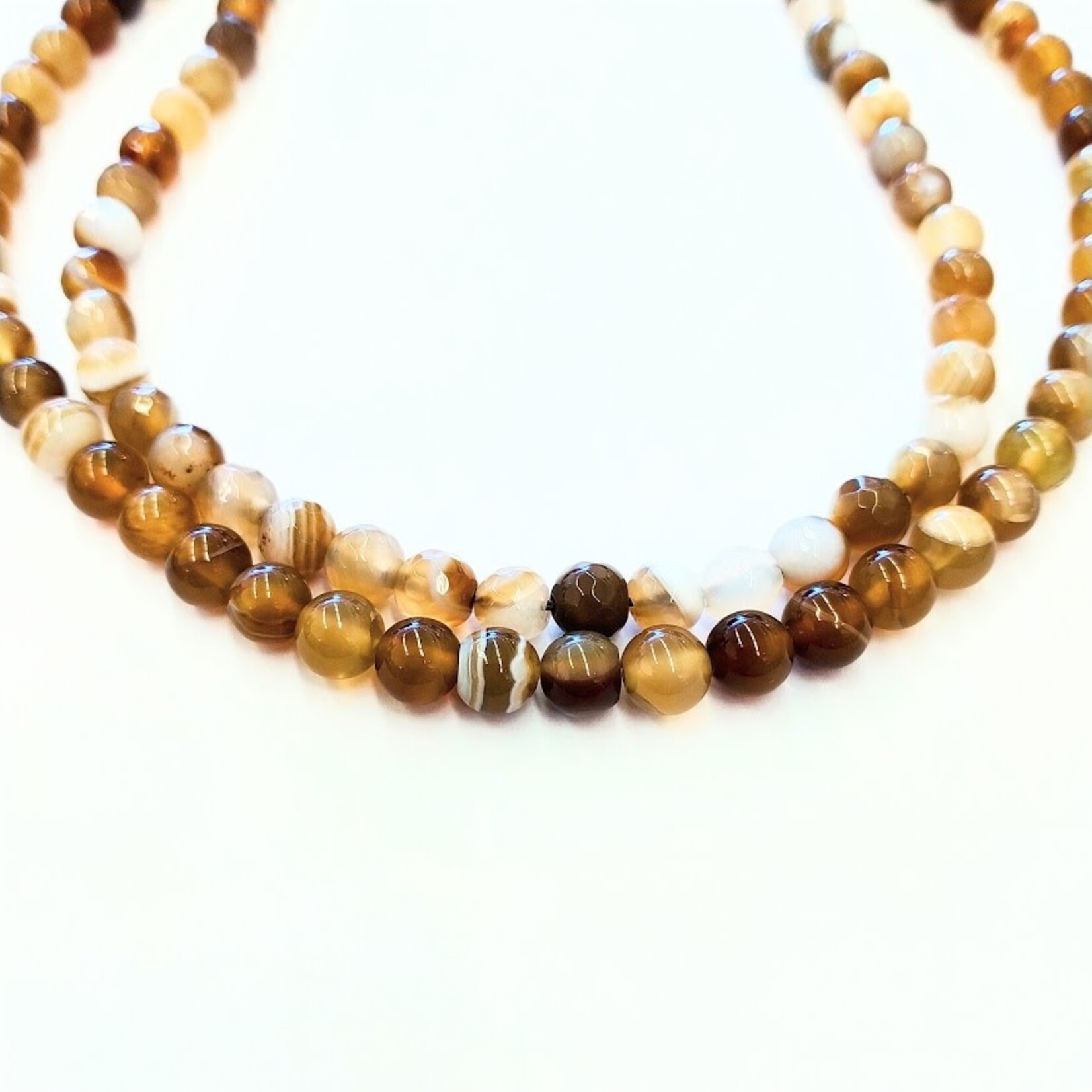 Aragonite Earthtones  6mm Round Bead Strand