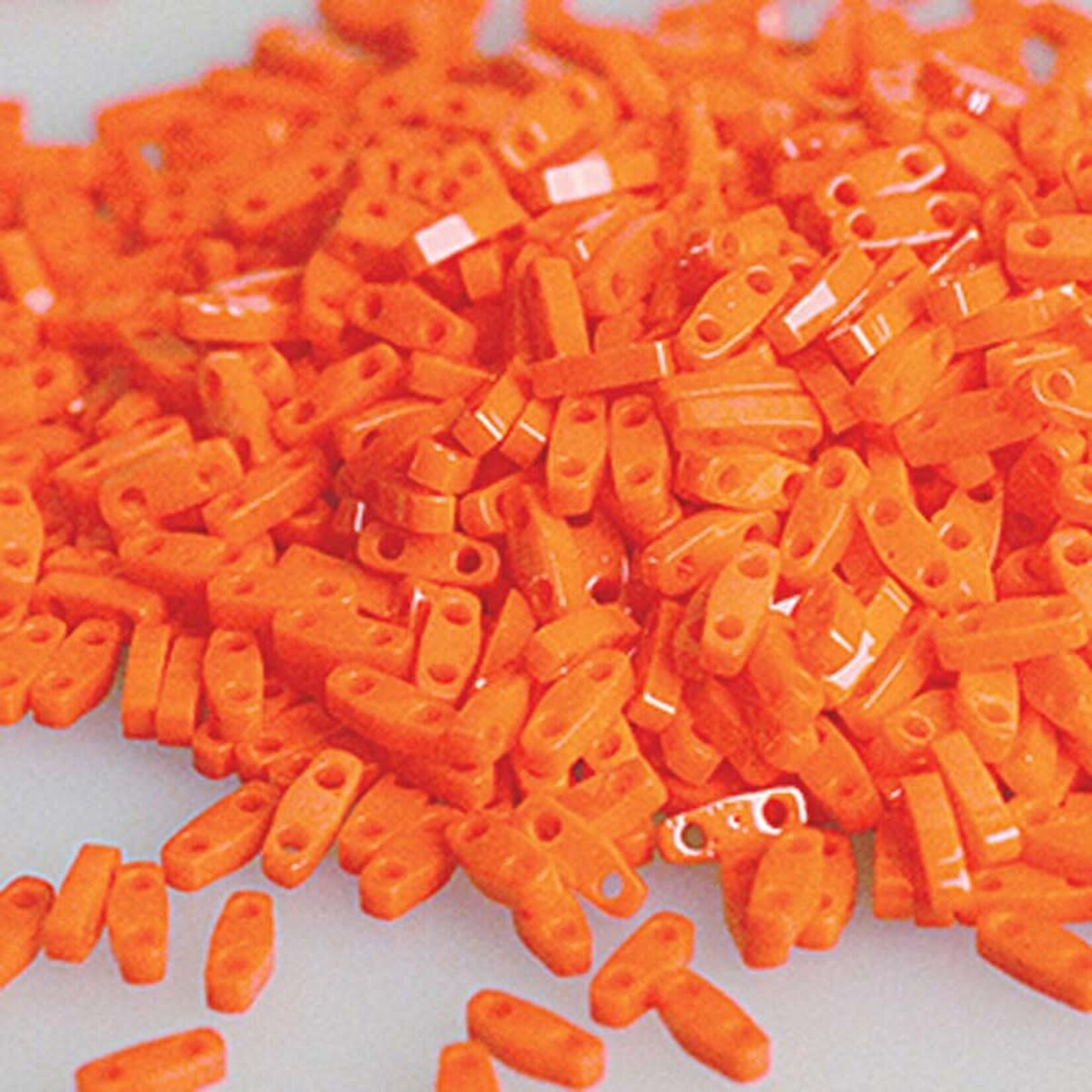 Quarter Tila Beads Opaque Orange - 7.2gm Tube