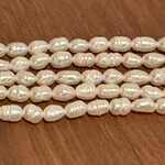 Freshwater Rice Pearl  4x5mm White Bead Strand