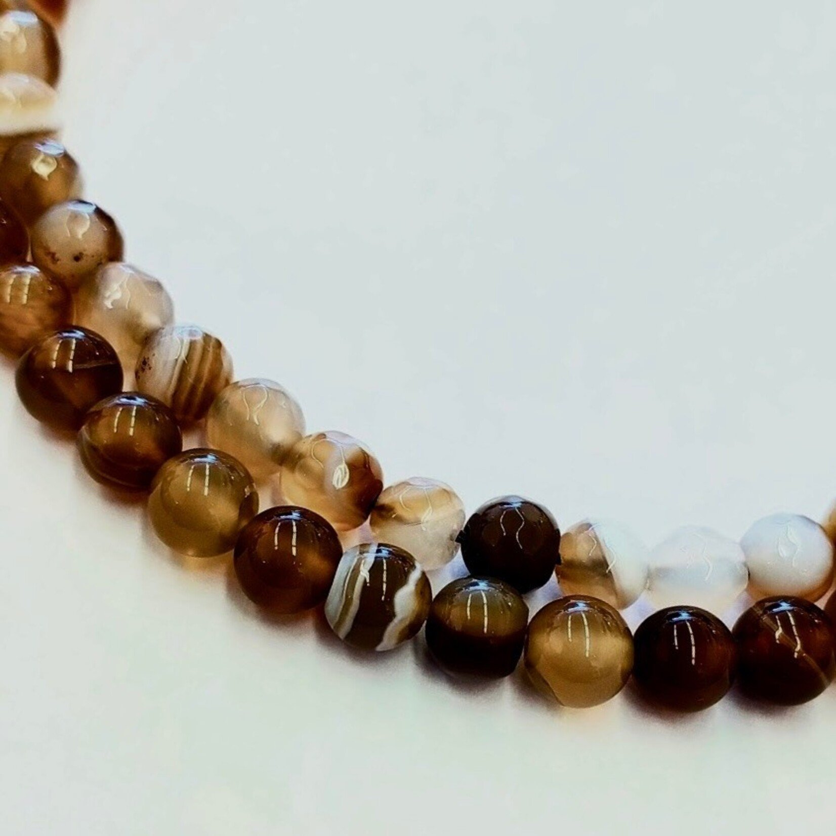 Aragonite Earthtones  6mm Round Bead Strand