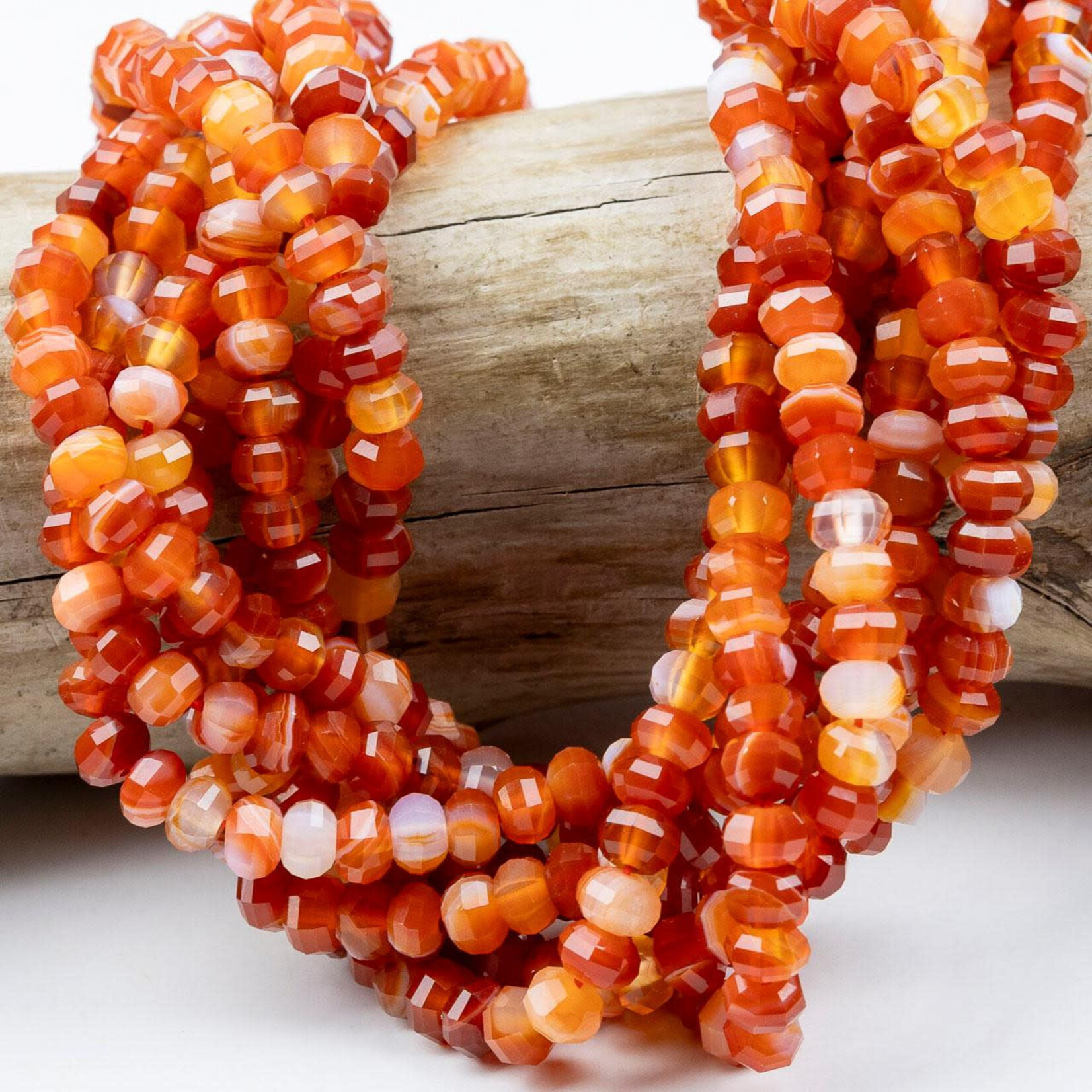 Carnelian  4x6mm Pumpkin Bead Strand