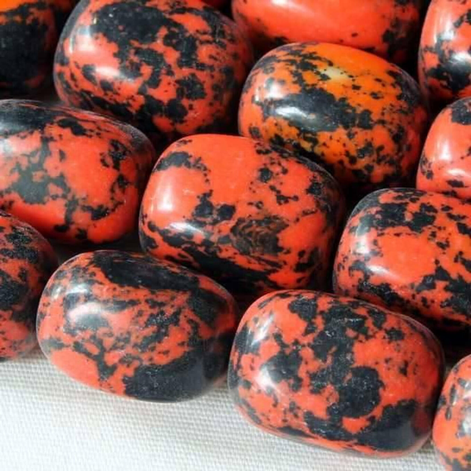 Synthetic 10x14mm Black & Orange Nugget Bead Strand