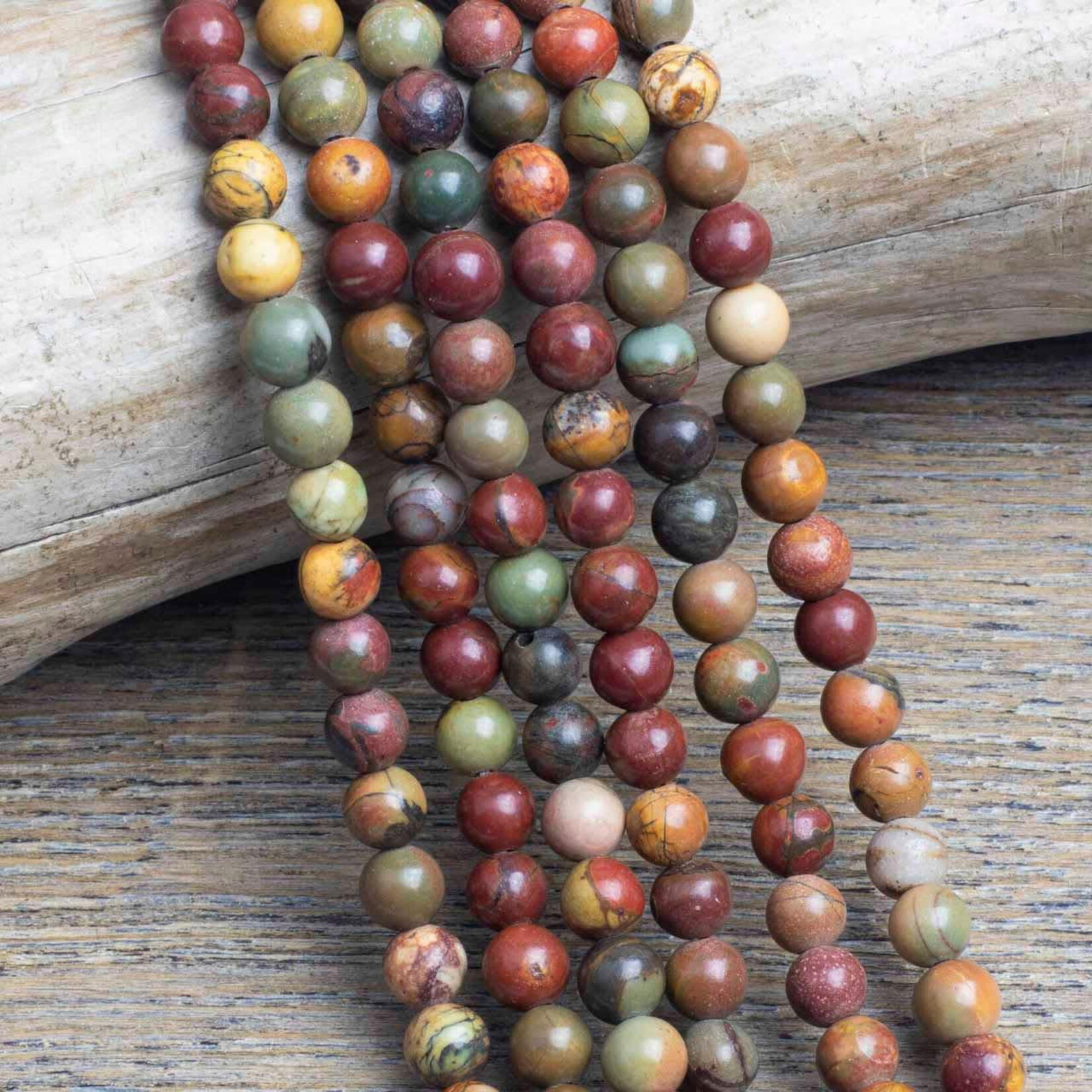Red Cherry Creek Jasper  6mm Round Bead Strand