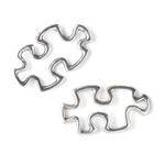 Pewter 17x31mm Puzzle Piece Charm