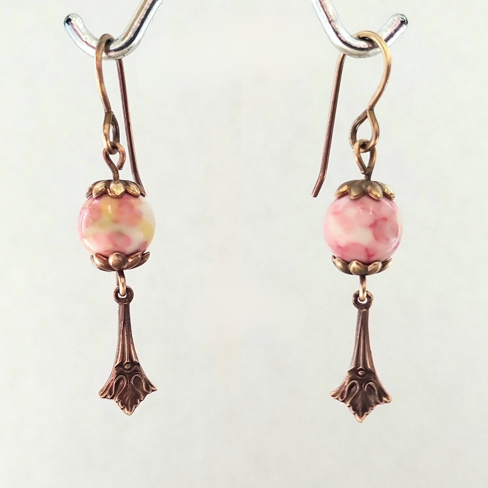 Pink Fossil Stone Earring Kit