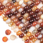 Carnelian  6x10mm Smooth Rondelle Large Hole Bead Strand