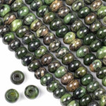Chinese Jade  6x10mm Smooth Rondelle Large Hole Bead Strand