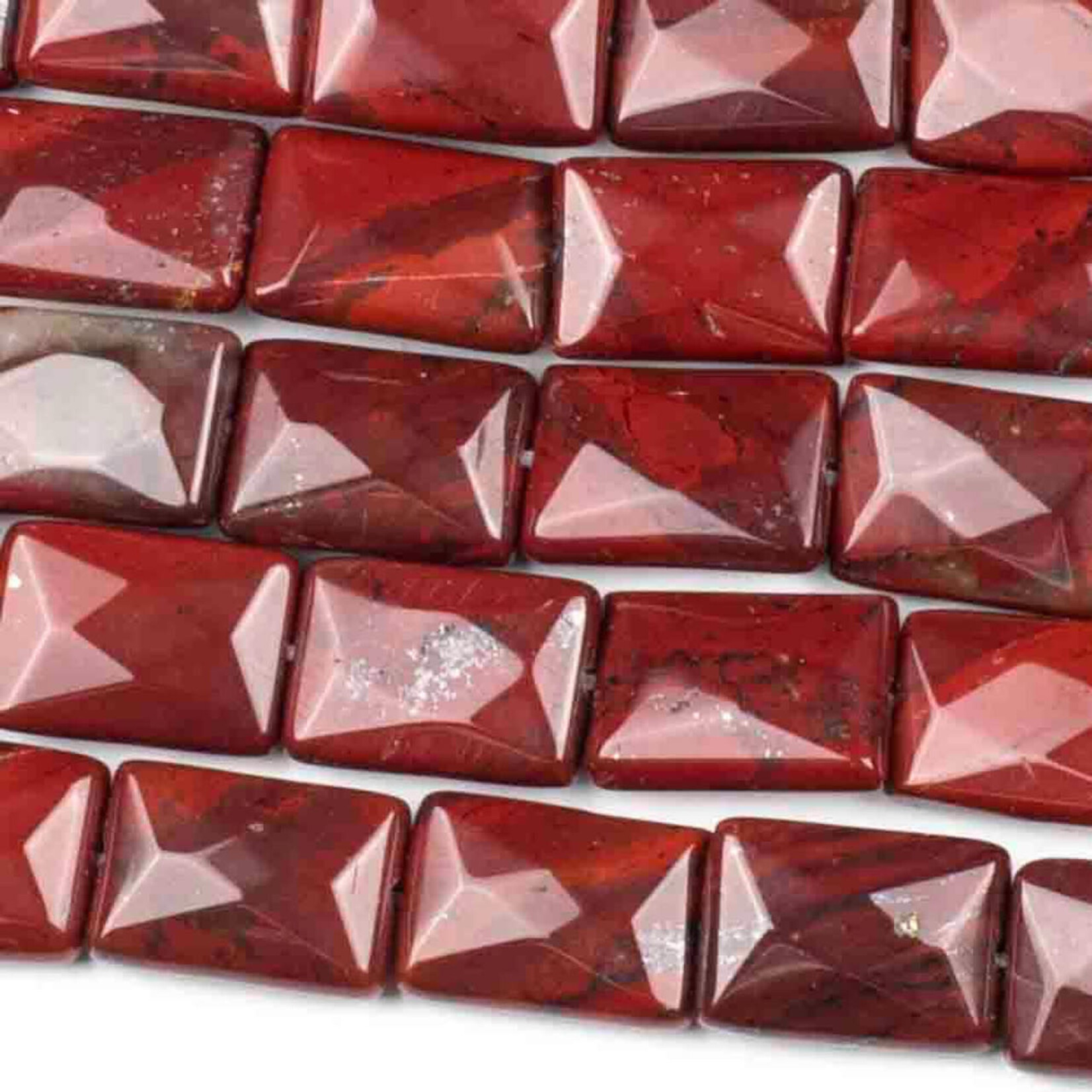 Rainbow Jasper Faceted 10x14mm Rectangle Bead Strand