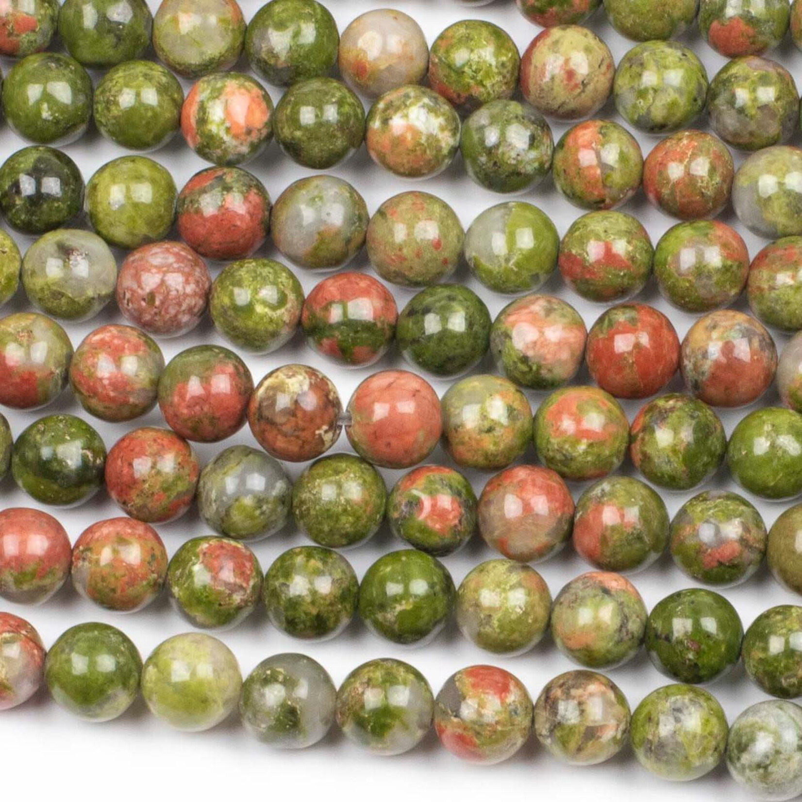 Unakite 6-6.5mm Round Bead Strand