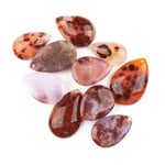 Red Agate 15x25 - 25x20mm Top Front Drilled Flat Back Teardrop Pendant