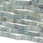 Aquamarine  3-6x10mm Irregular Rondelle Bead Strand
