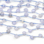 Blue Lace Agate  6mm Top Drilled Faceted Rounded Teardrop/Briolette Bead