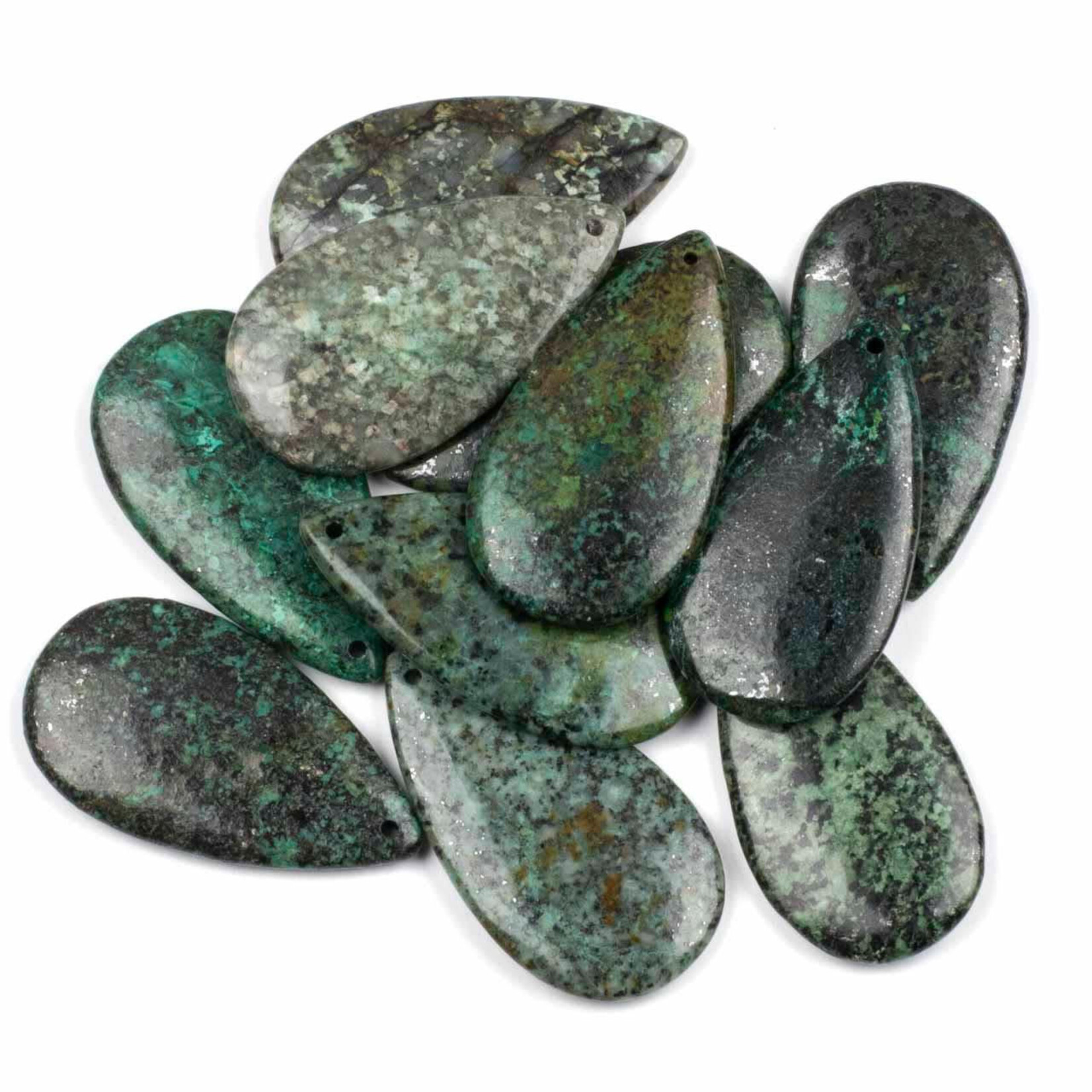 African Turquoise 25x45mm Top Front Drilled Teardrop Pendant