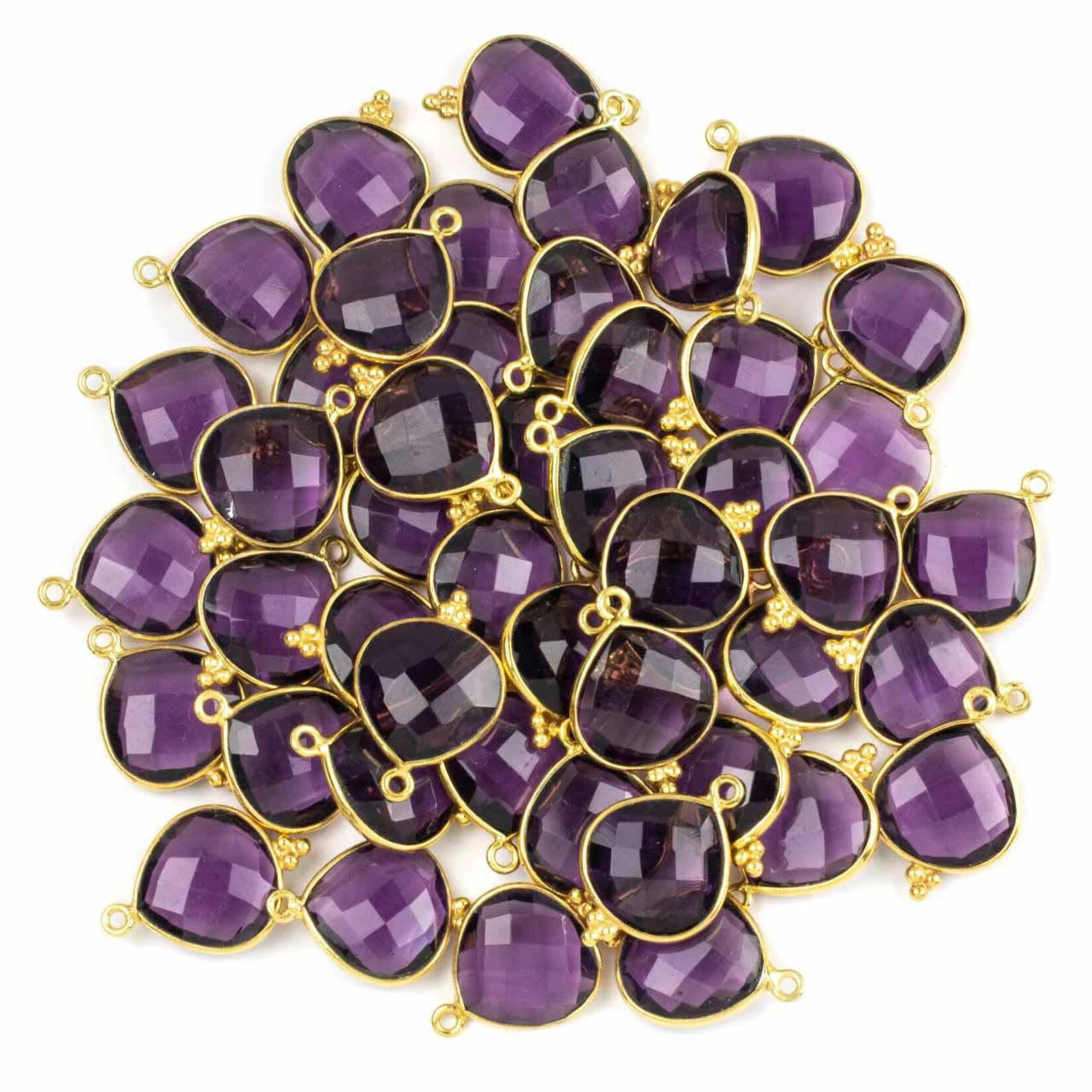 Purple Quartz 15x22mm Faceted Teardrop Bezel Drop