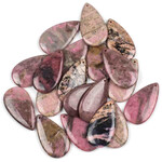 Rhodonite 24x44mm Top Front Drilled Teardrop Pendant