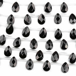 Onyx  7x10mm Faceted Drilled Teardrop Bead Strand