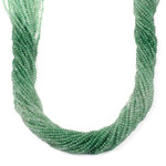 Ombre Green Strawberry Quartz 2mm Faceted Round Bead Strand