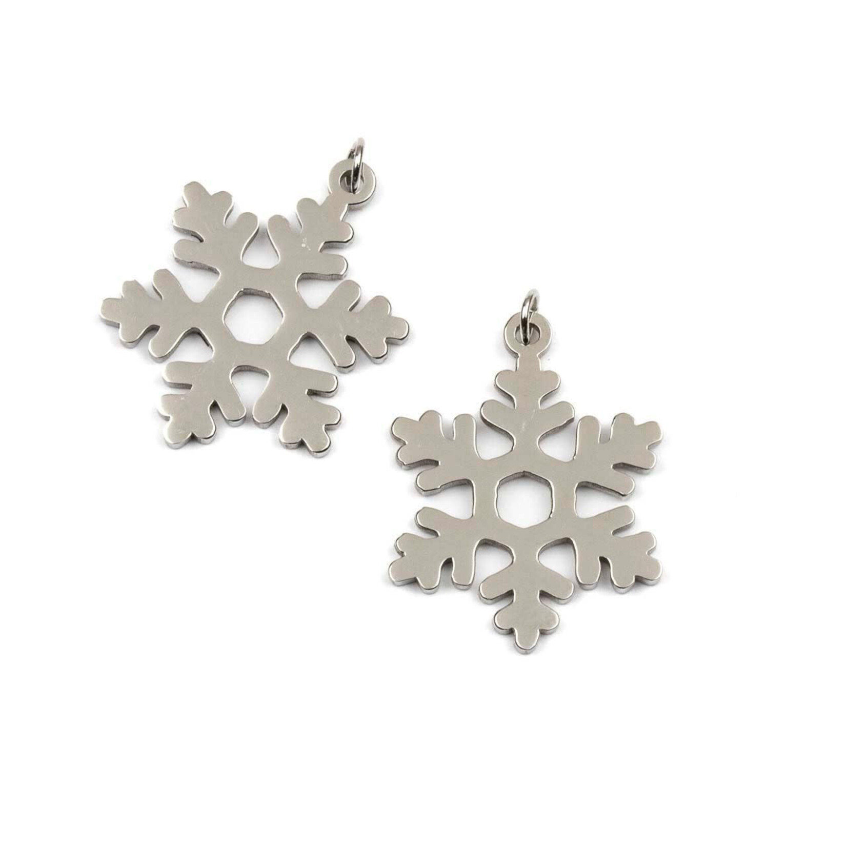 Stainless Steel 19x21mm Snowflake Charm