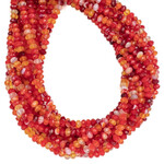 Dyed Red Lace Agate  4x6mm Faceted Rondelle Bead Strand