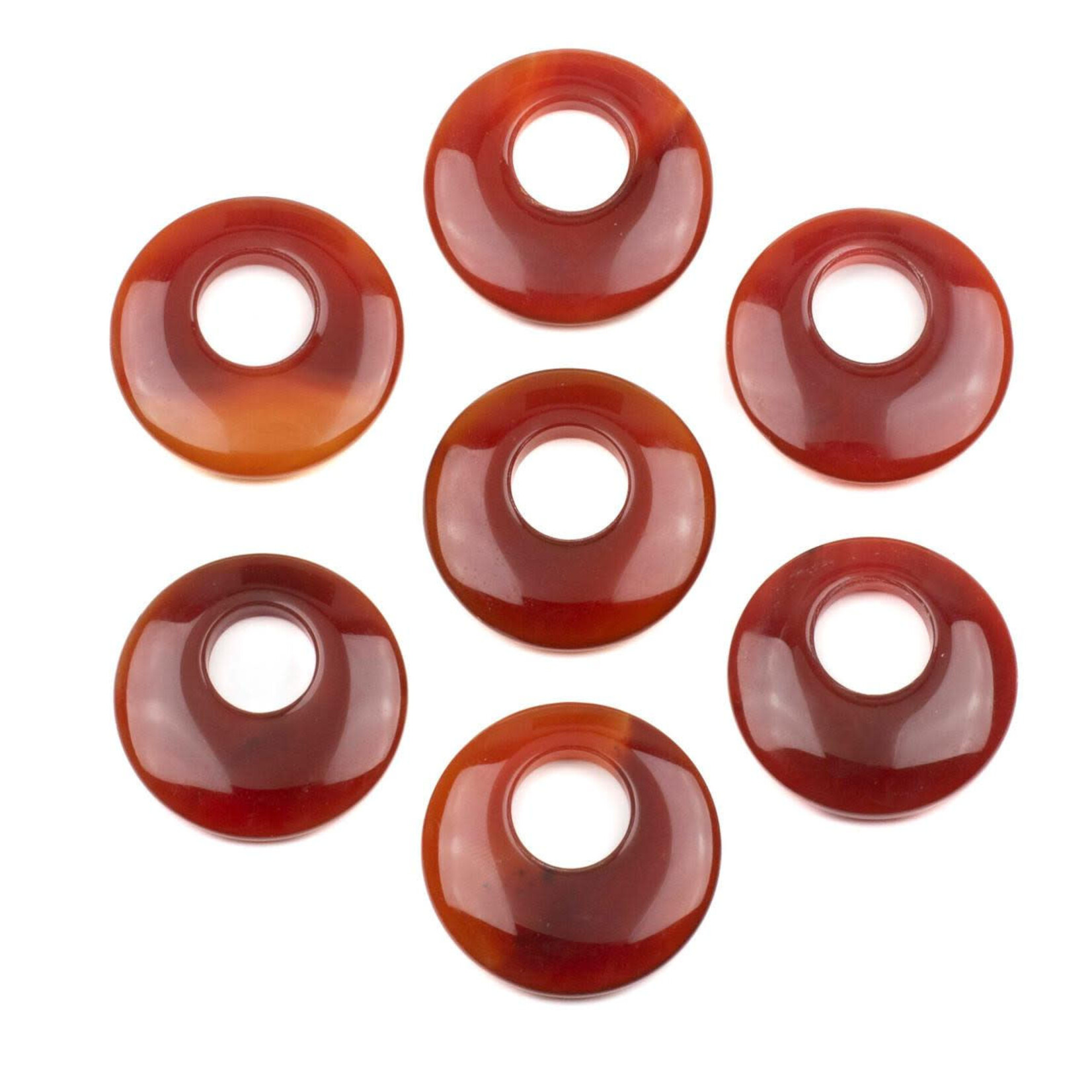 Carnelian 38mm Agogo Donut Pendant