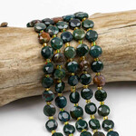 Bloodstone  8mm Faceted Hexagonal Coin Bead Strand