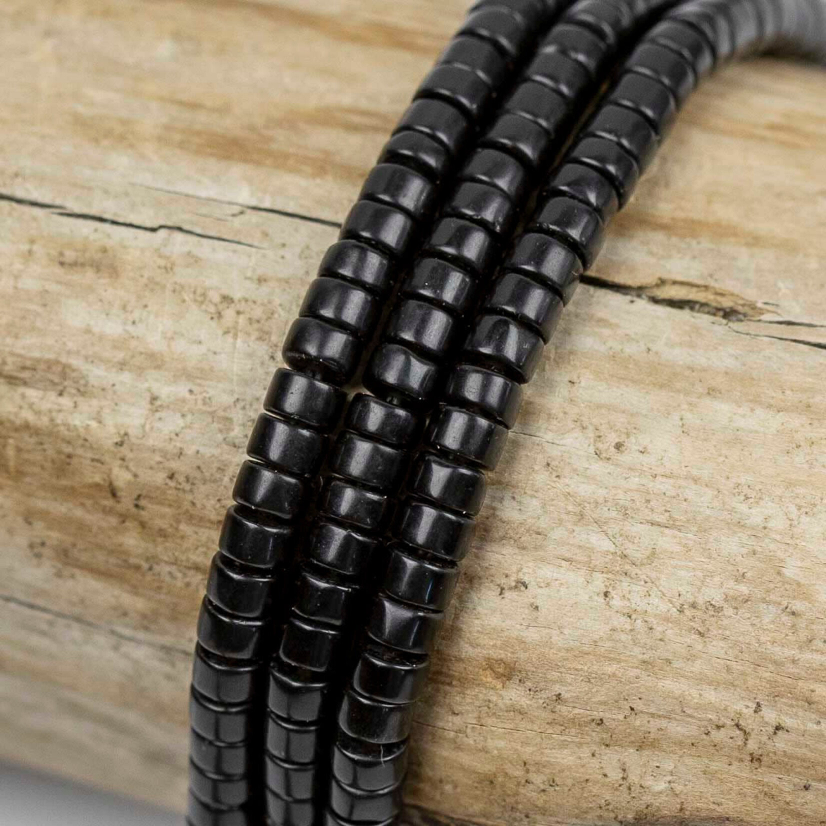 Onyx  2x4mm Heishi Bead Strand