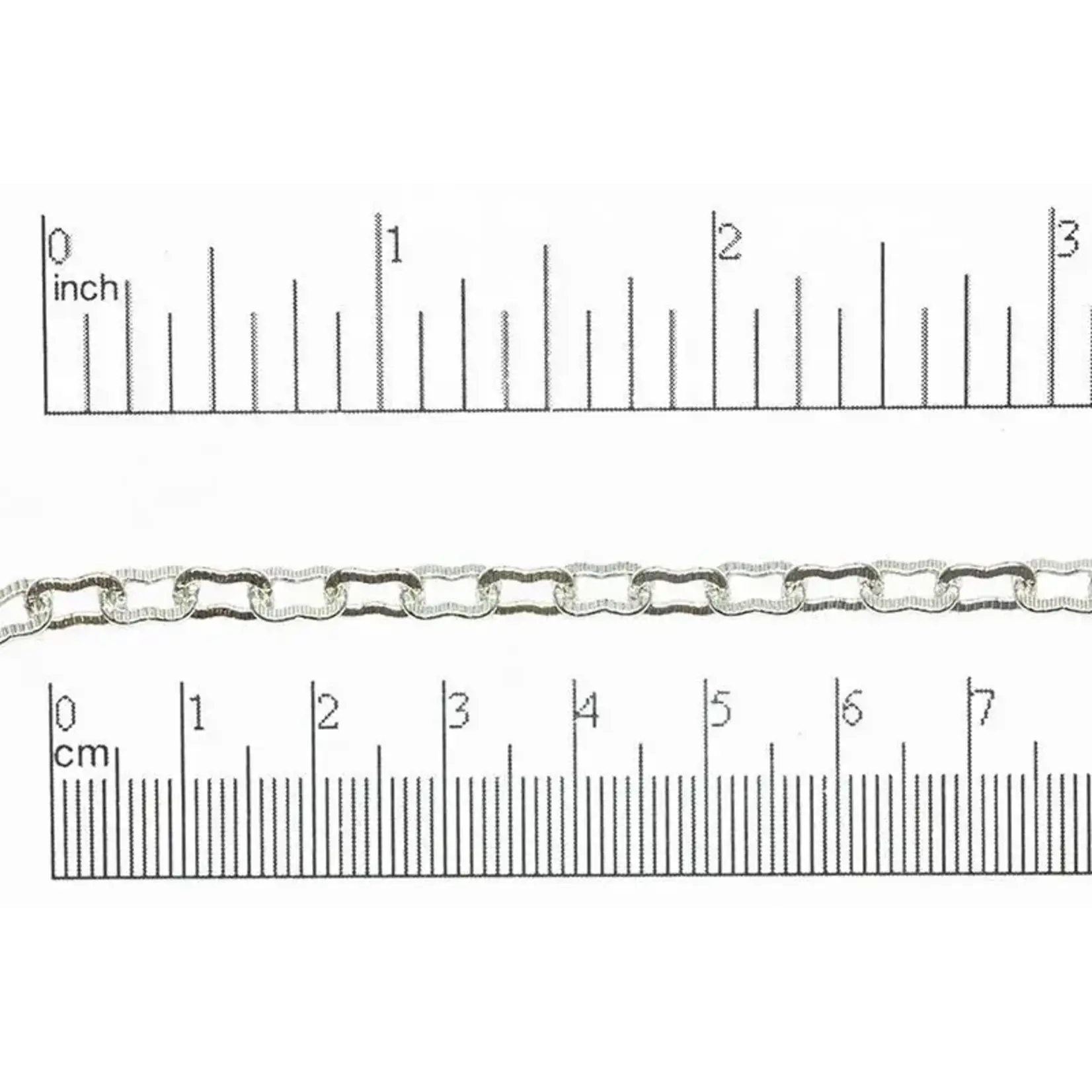Silver Plated   8x5mm Peanut Cable Chain