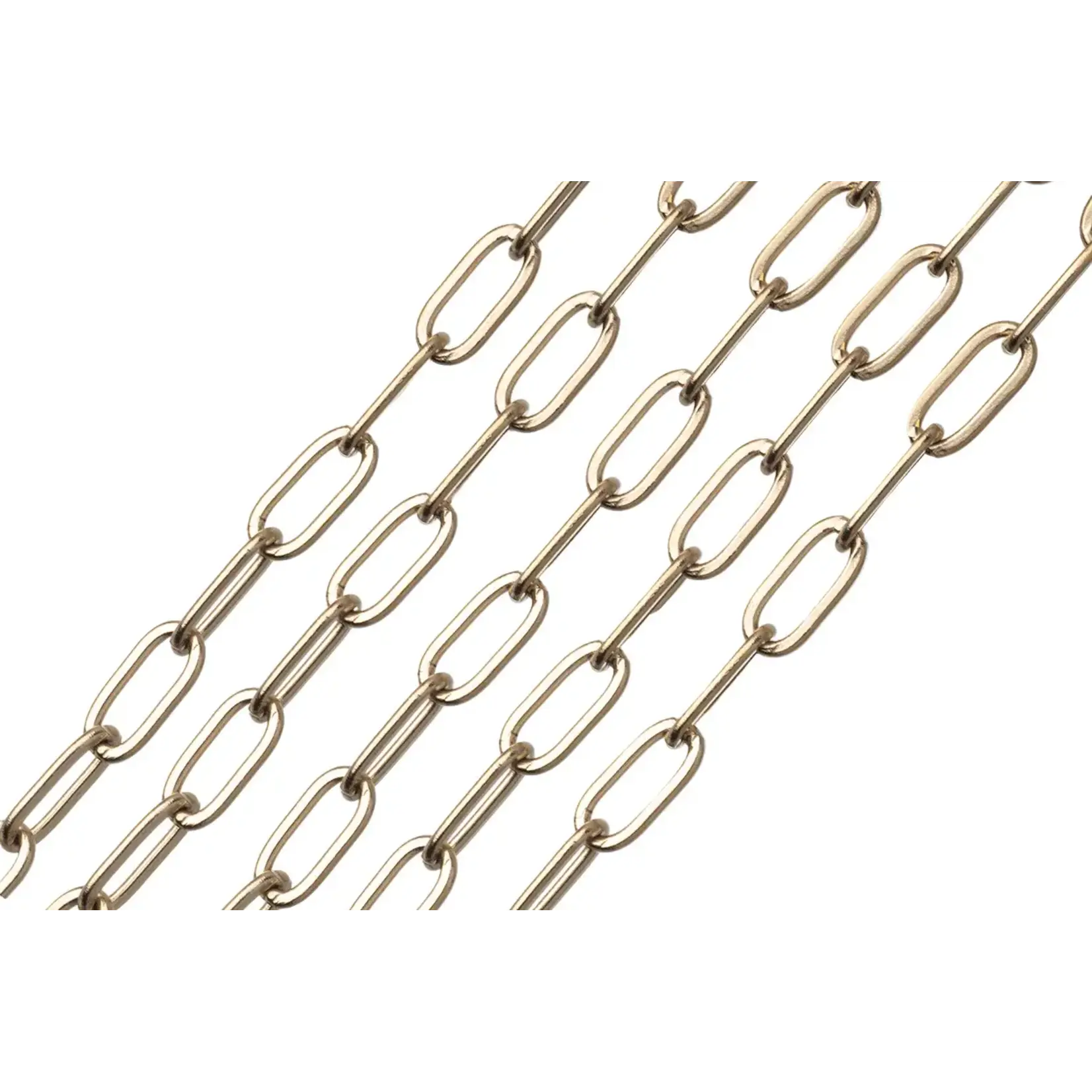 Permanent Waterproof Gold Plated Stainless Steel  3.3x7.5mm Paperclip Chain