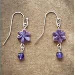 Purple Flower Mother of Pearl Earring Kit