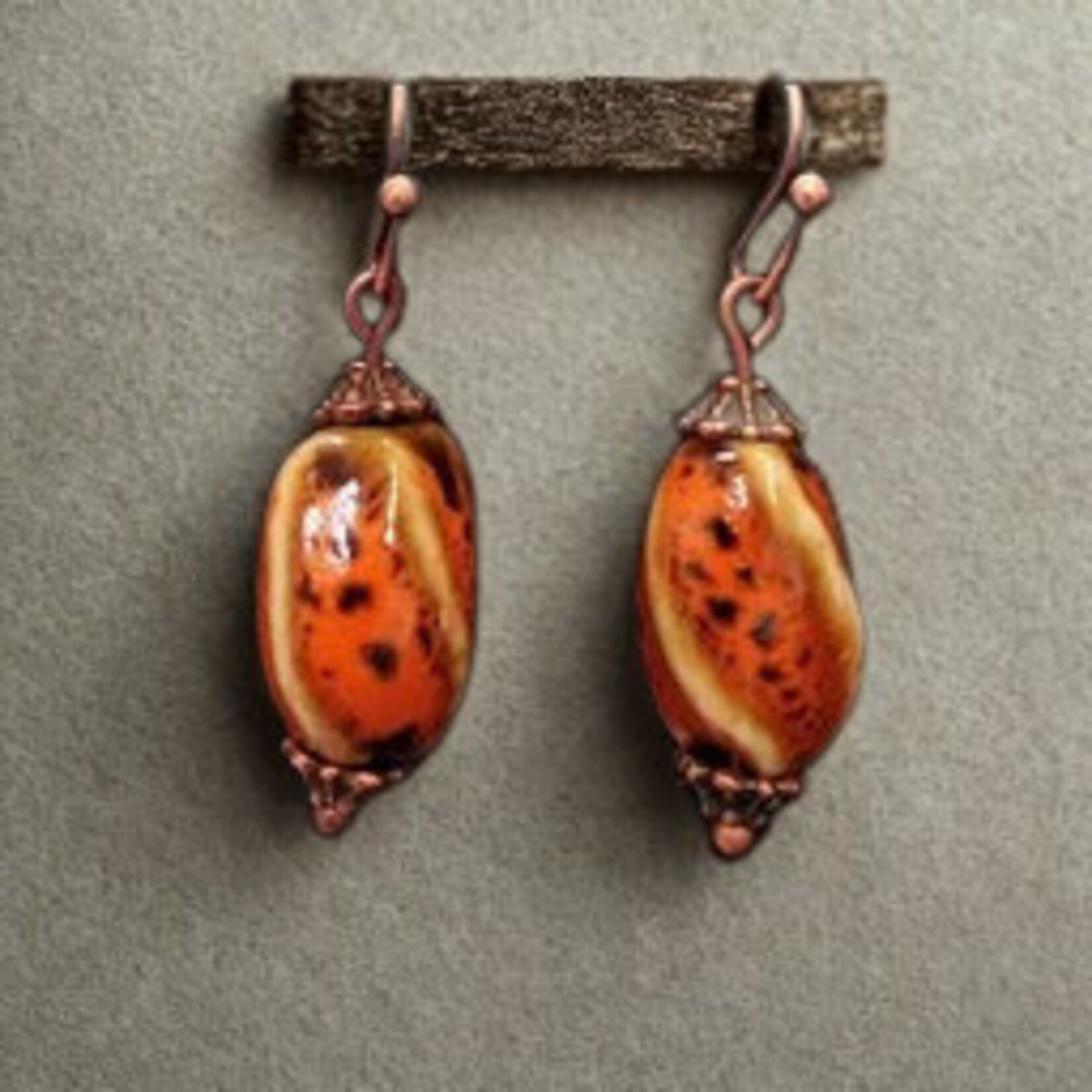 Bead Inspirations Ceramic Twist Orange Earring Kit