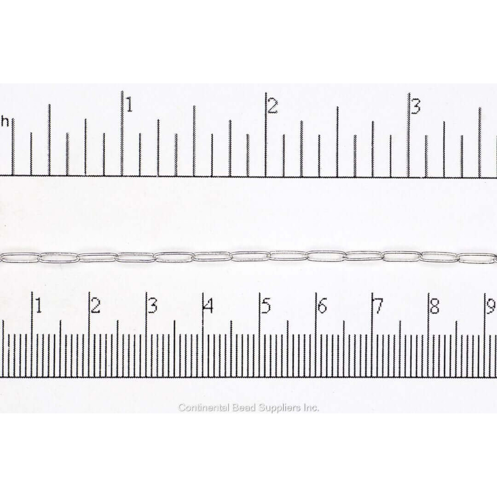 Silver Plated  7.9x2.3mm Paperclip Chain - 1"