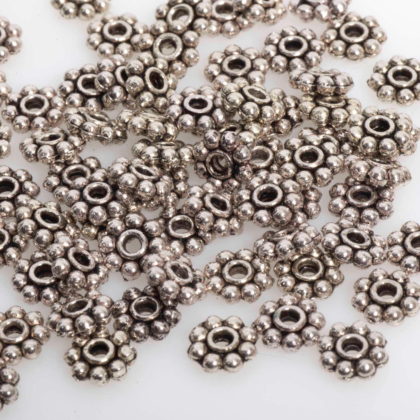 Pewter  6mm Heishi Spacer Bead - 100 Pieces