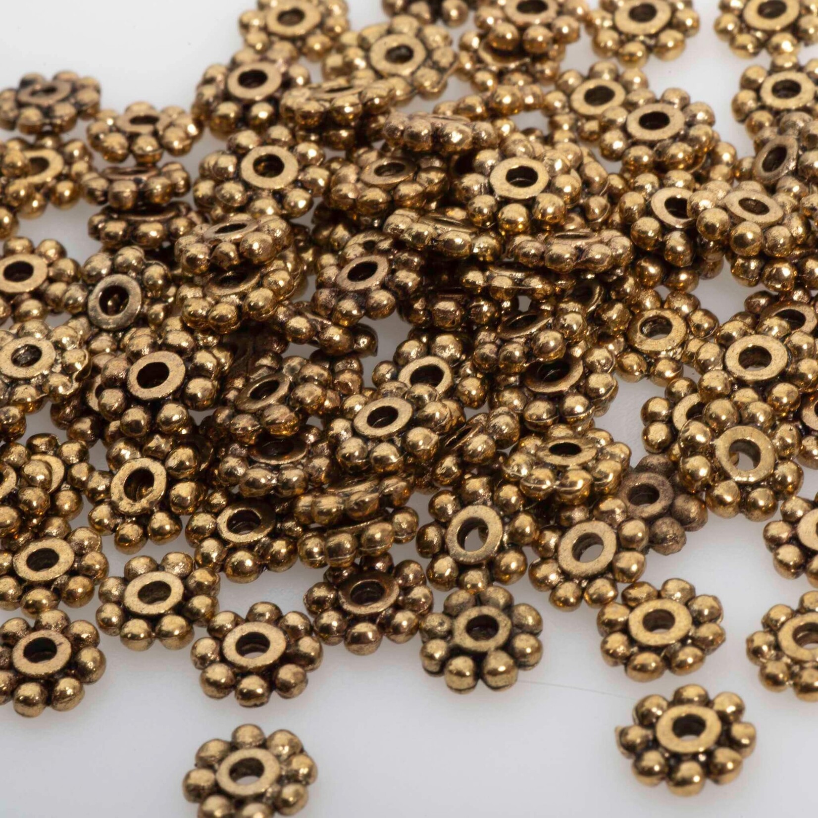 Gold Plated  6mm Heishi Spacer Bead - 100 Pieces