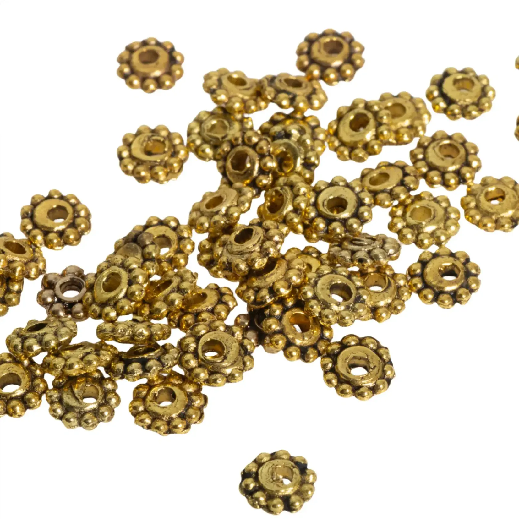 Gold Plated  4.5mm Heishi Spacer Bead - 100 Pieces