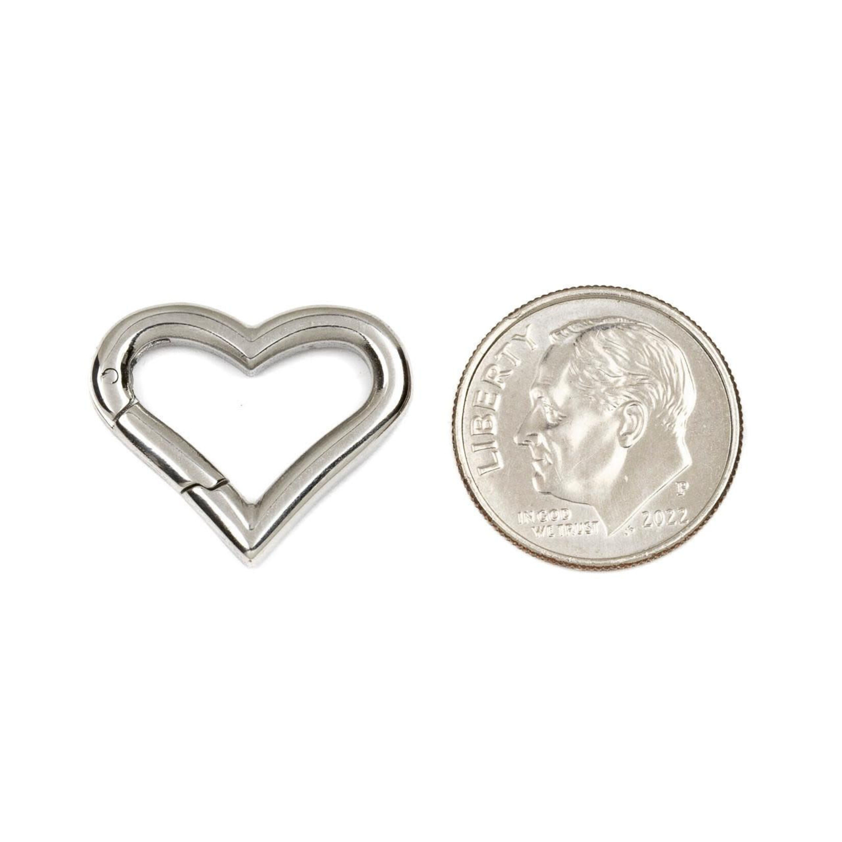 Stainless Steel 17x20mm Heart Carabiner Clasp