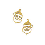Gold Plated Stainless Steel 13x19mm Santa Claus Charm